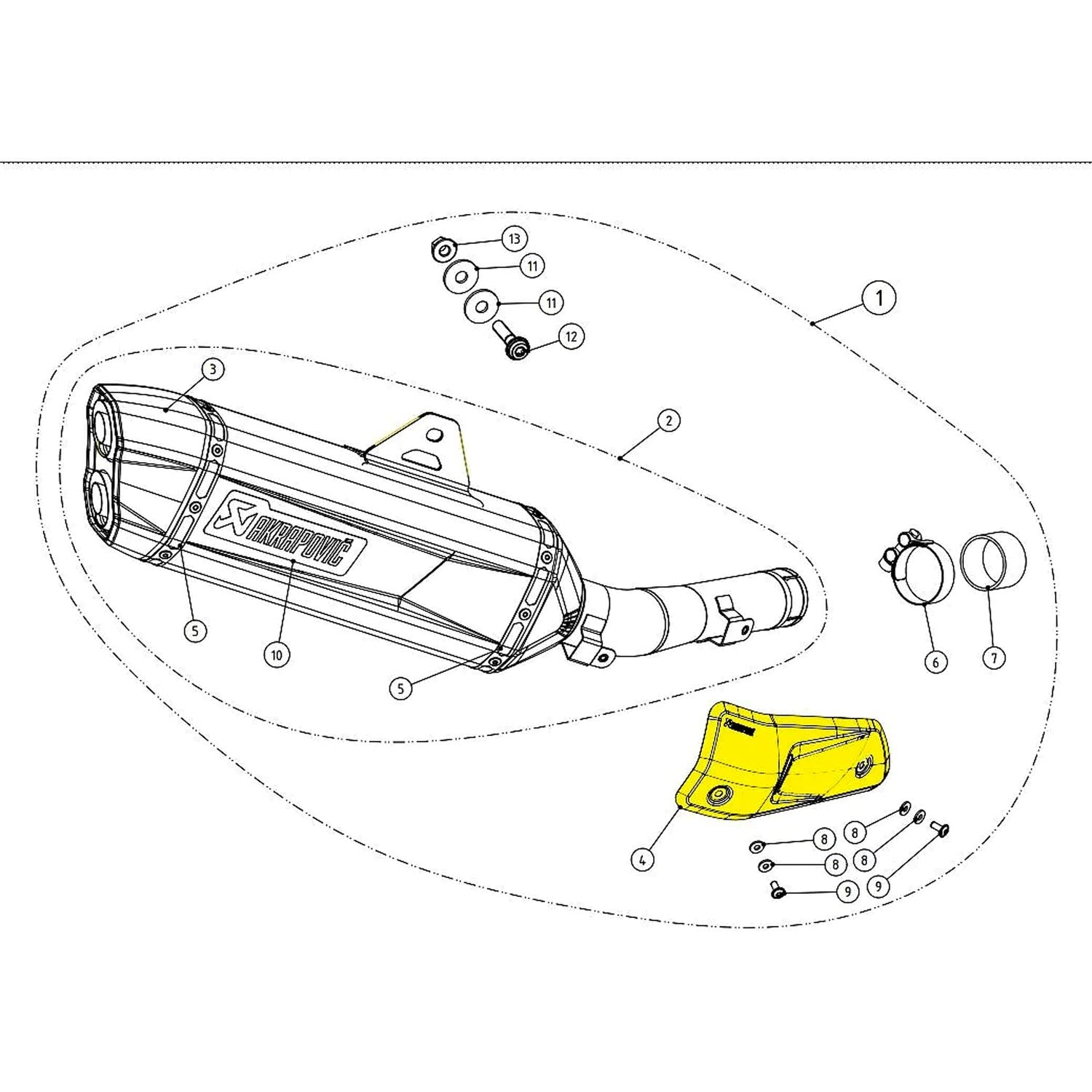 Akrapovic Carbon Fiber Exhaust Heat Shield For Yamaha XTZ 690 Tenere 700 2019-2022